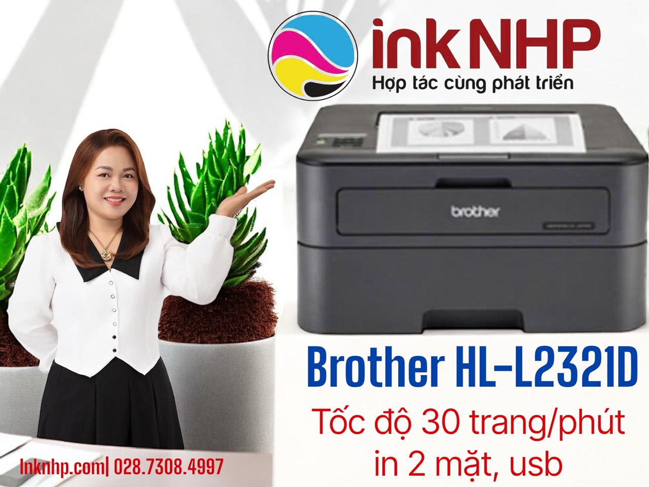 Máy in Brother HL-L2321D – Giải pháp in ấn thông minh, tối ưu chi phí cho văn phòng hiện đại