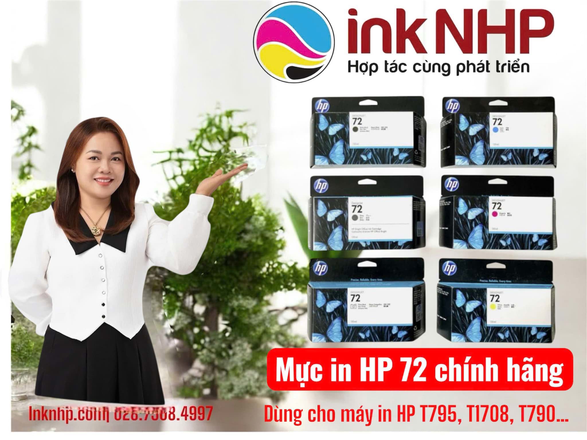 Báo giá bộ mực HP 72 dùng cho máy in khổ lớn HP DesignJet T1708 tháng 06 năm 2026